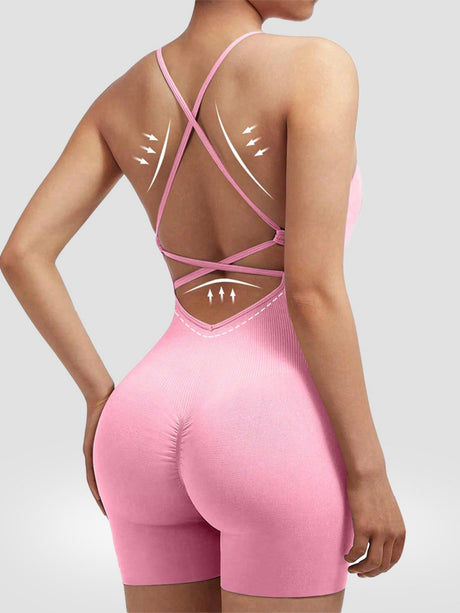 Seamless Quick-drying Beautiful Back And Lifted Buttocks Exercise And Fitness Yoga Jumpsuits&Bodysuits