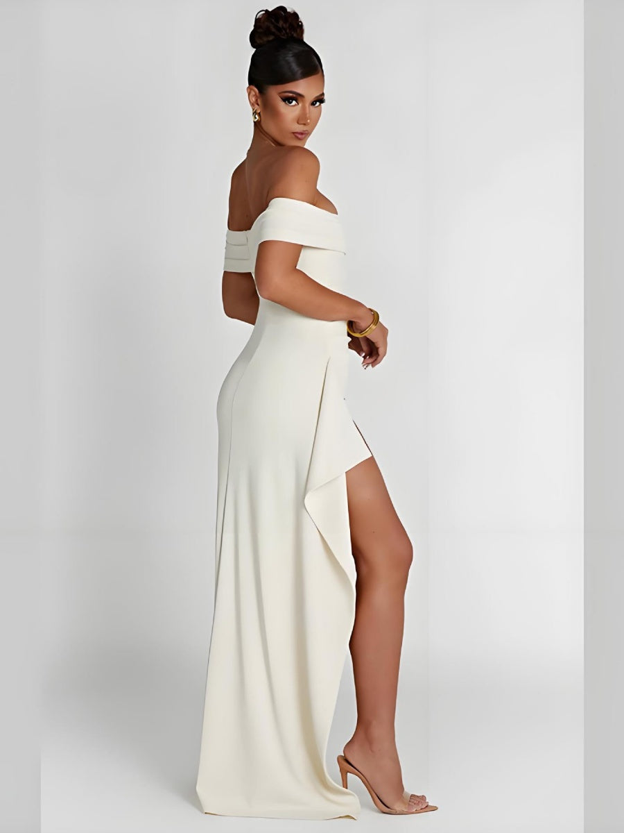 Liber Summer Women's Backless Solid Color Maxi Dresses