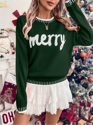 Christmas Letter Crew Neck Sweaters