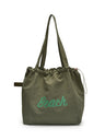 Letter Print Large Capacity Lightweight Drawstring Shoulder Bag