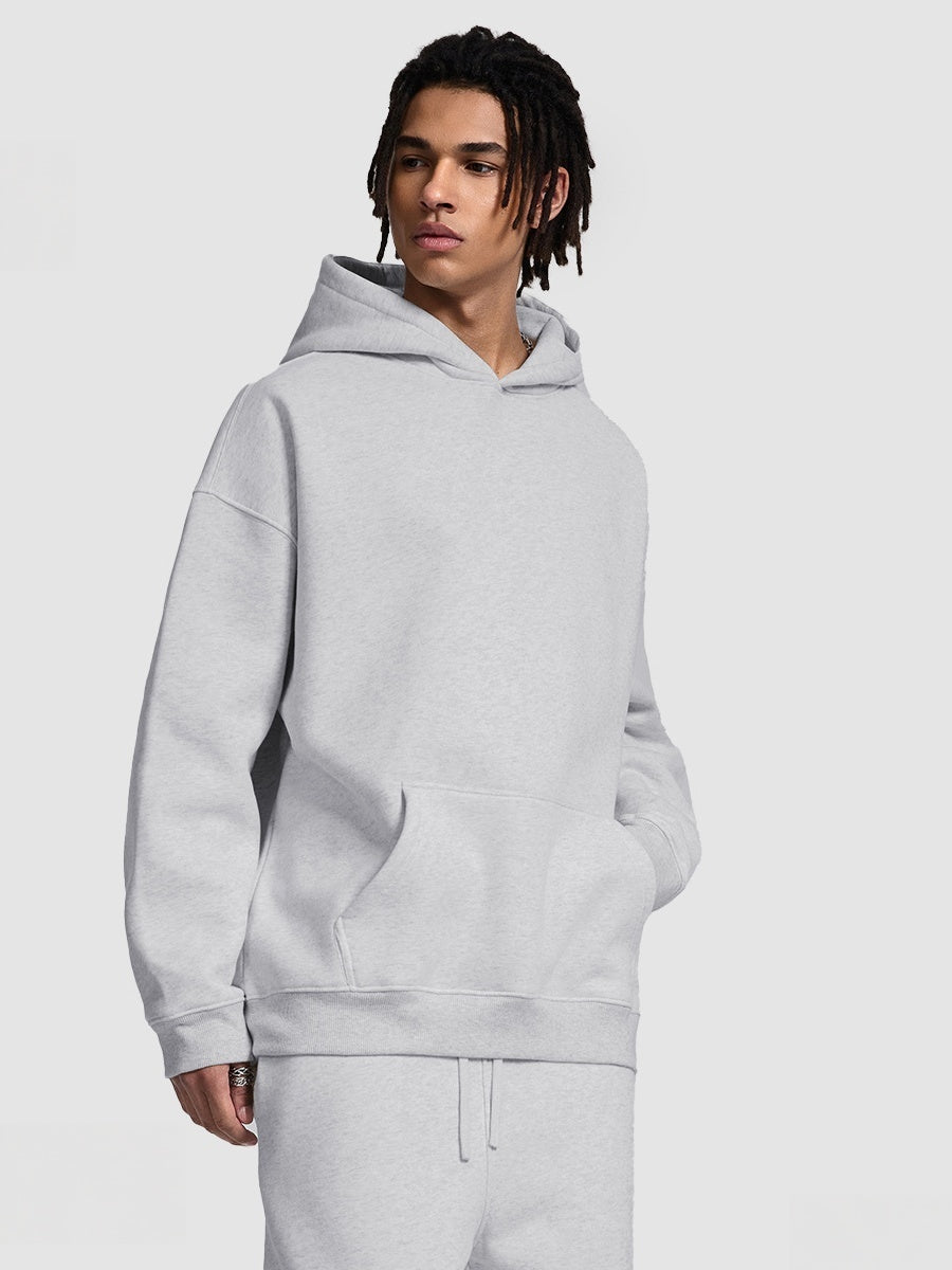 Solid Color All-match Plush Loose Hooded Hoodie Set