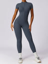Short-sleeved High Elastic Waist Slimming And Shaping Yoga Fitness Outdoor Jumpsuits/pants