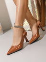 Pointed-toe Open-back High Heels
