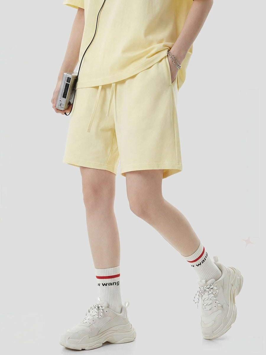 Leisure Washing Water Fade Loose-fit Five Points Shorts