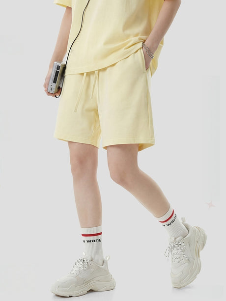 Leisure Washing Water Fade Loose-fit Five Points Shorts