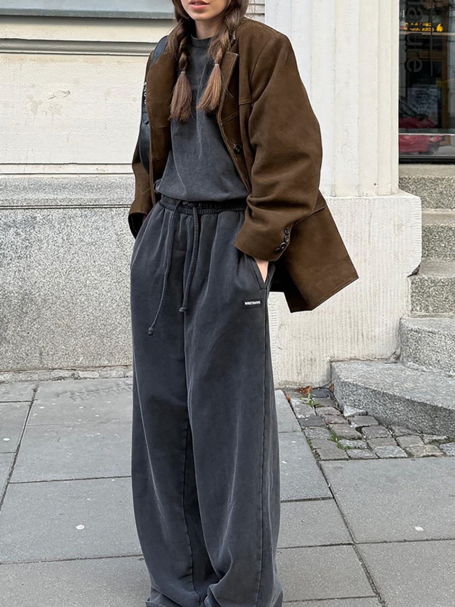 Liber Autumn Women's Buttons Suede Jackets
