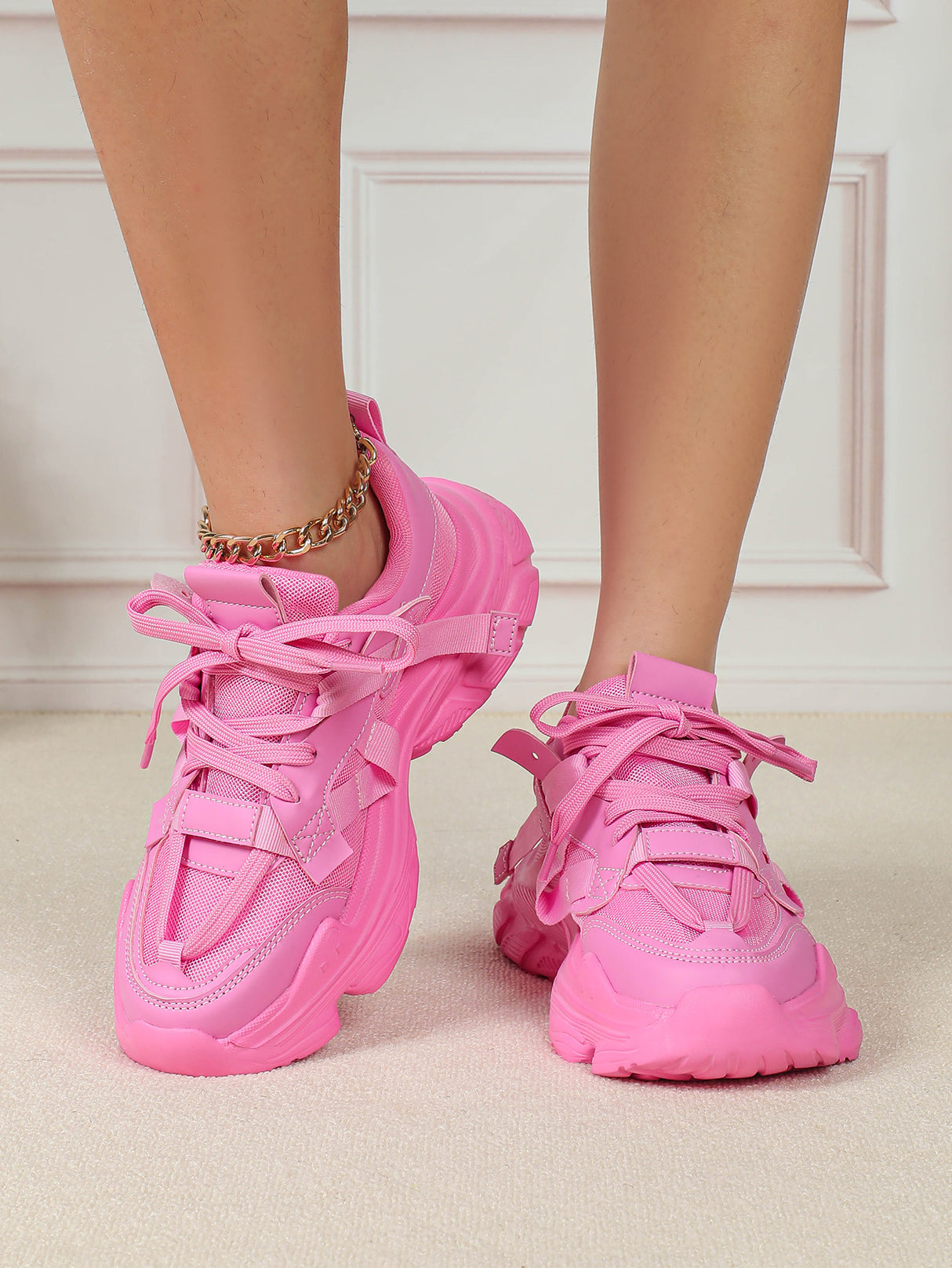 Color-blocked Platform Women's Casual Sneakers