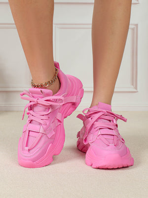 Color-blocked Platform Women's Casual Sneakers