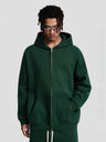 Plush Sports Loose Solid Color Zipper Hooded Sweatshirts&Hoodies Set