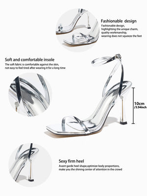 Metallic High-heeled Sandals