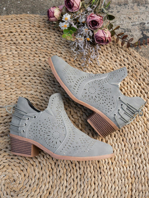 Hollowed-out Open-toe Women's Boots