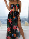 Floral Print Vacation Bikini Three-Piece Set