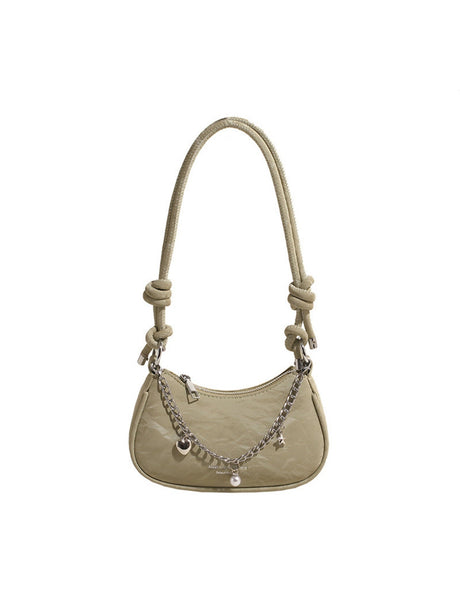 Heart-shaped Metal Chain Crossbody Bag