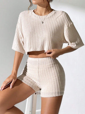 Liber Spring Women's Solid Color Solid Color 2-piece Sets