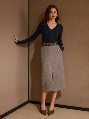 Superfine Merino Wool Cashmere Silk V Pullover Sweater