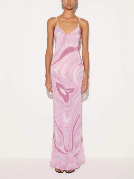 Slit Simplicity Printed Maxi Dresses