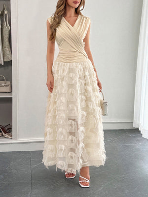 Grace Pleated Splicing Maxi Dresses