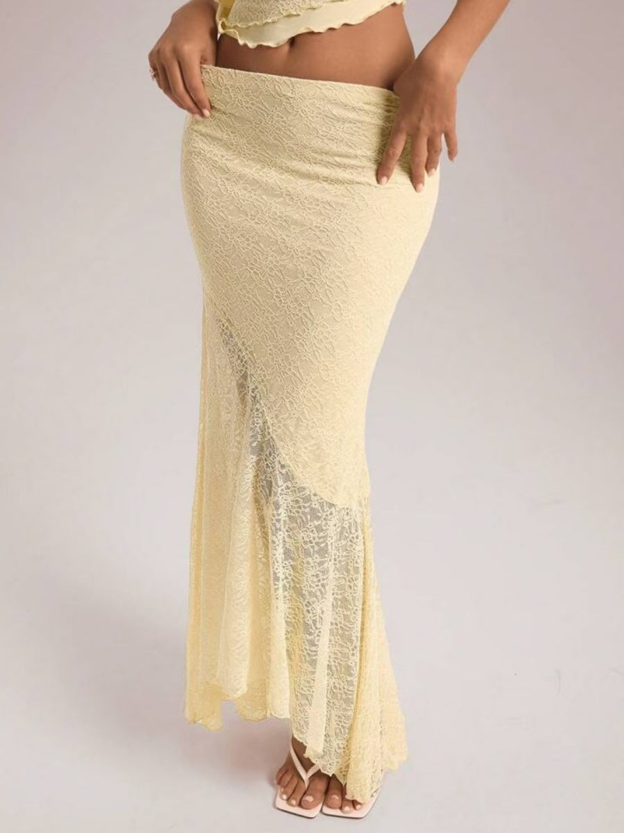 Liber Summer Women's Lace Solid Color 2-piece Sets
