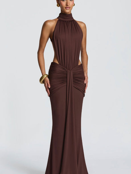 Halter Hip-hugging Banquet Maxi Dresses