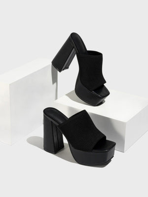 Flyknit Fashion Chunky Heel Waterproof Platform Outdoor Street Sandals