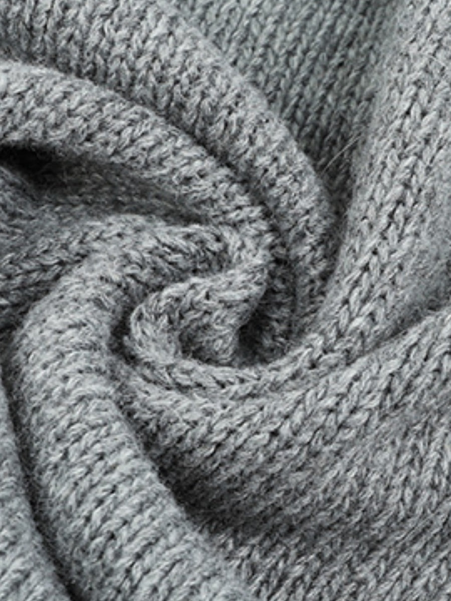 Solid Color Hooded Single-breasted Drawstring Cardigans