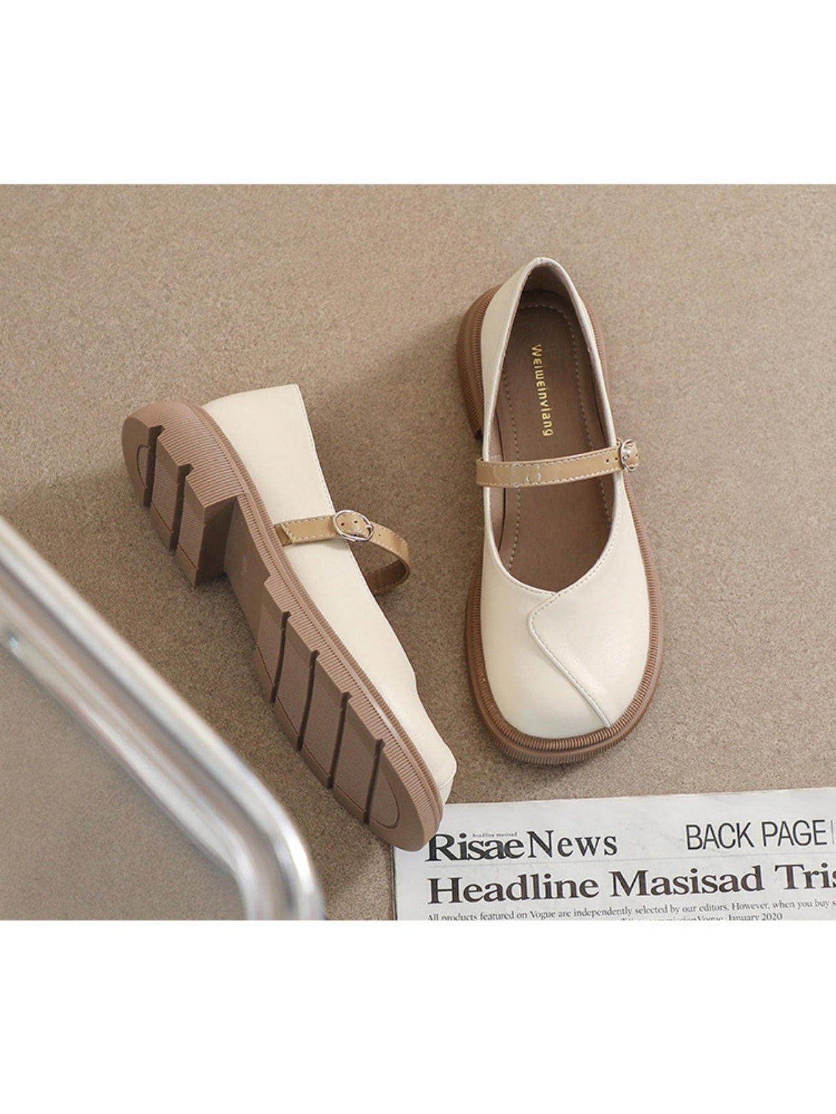 Liber Spring and Autumn Colorblock Women's Mary Jane Shoes