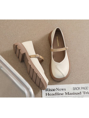 Liber Spring and Autumn Colorblock Women's Mary Jane Shoes