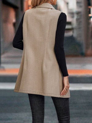 Splicing Herringbone Pattern Suit Sleeveless Vest