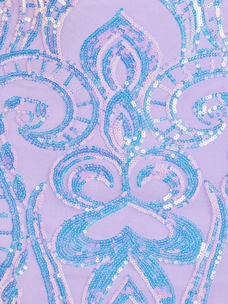 Robe longue de soirée bandage à sequins et décolleté en V