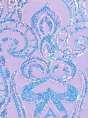 Robe longue de soirée bandage à sequins et décolleté en V