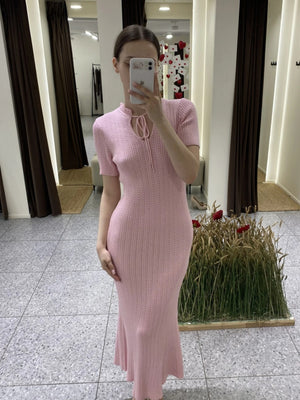 Hollow Knitting Crochet Jacquard Hip-hugging Short Sleeve Grace Maxi Dresses