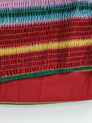 Pleated Sexy Tube Top Printed Colorful Long Dress