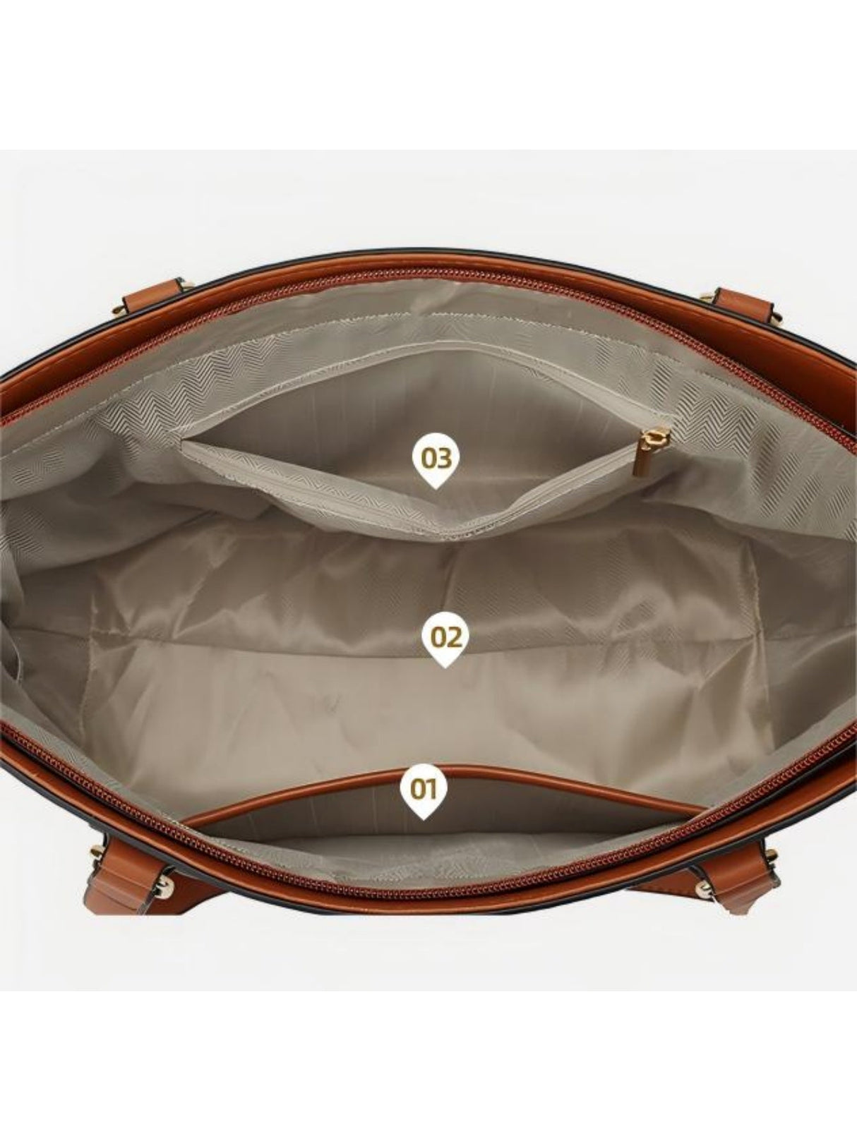 Color-blocked Tote Bag 4-piece Set