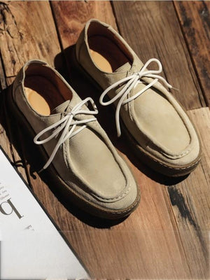 Outdoor Suede Lace-up Flat Shoes