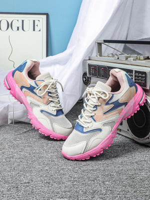 Color-blocked Platform Women's Casual Sneakers