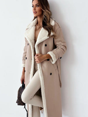 Reversible Stand-up Collar Leather Cotton Coat