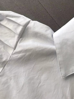Navel Slits Leg Of Mutton Sleeves Lapel Shirts