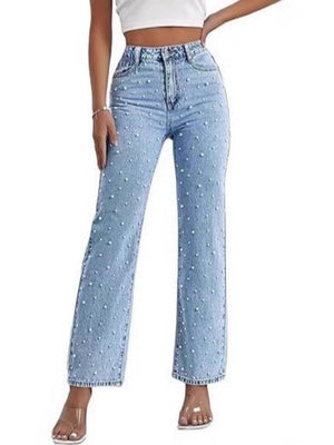 Washed Beaded Jeans