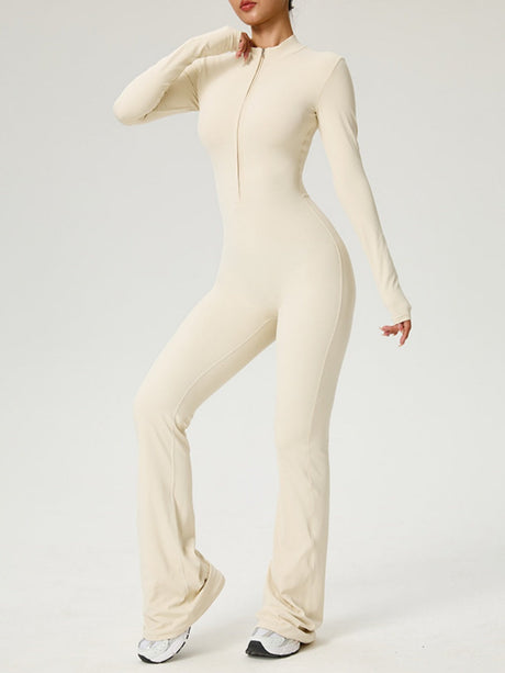 Zipper Long Sleeve Yoga High Strength Fitness All-in-one Tight Fit Bodysuit