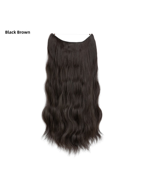 One-piece Hairpiece, Long Wavy Curls, Seamless Synthetic Fiber Wig