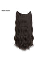 One-piece Hairpiece, Long Wavy Curls, Seamless Synthetic Fiber Wig