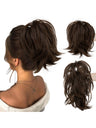 Short, Curled Ponytail Wig With Clip