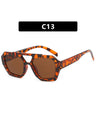 Double-bridge Irregular Leopard Print Sunglasses
