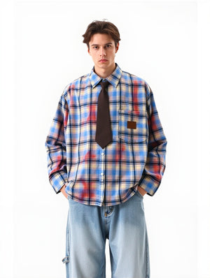 Pocket decoration Plaid Shirts