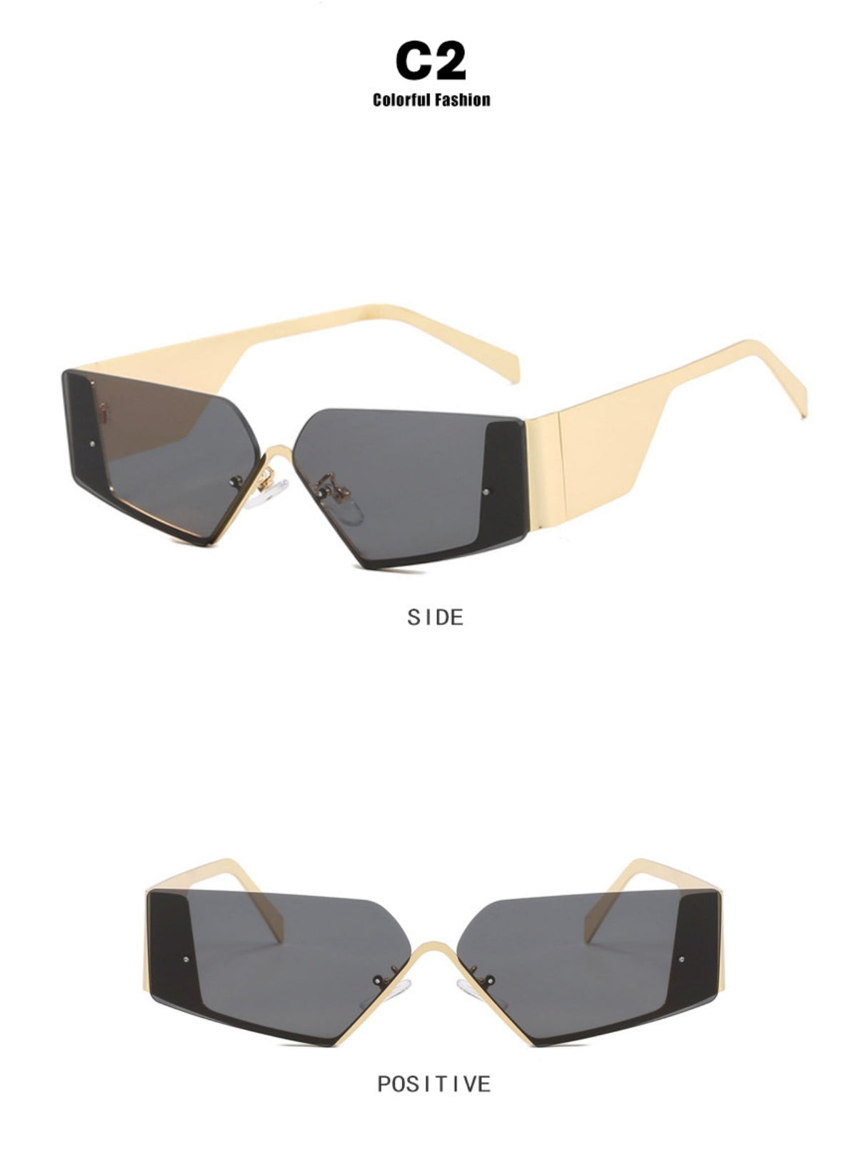 Lunettes de soleil futuristes sans monture
