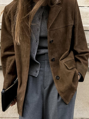 Liber Autumn Women's Buttons Suede Jackets