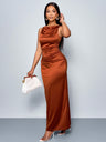 Satin Pleated Grace Formal Dress Maxi Dresses