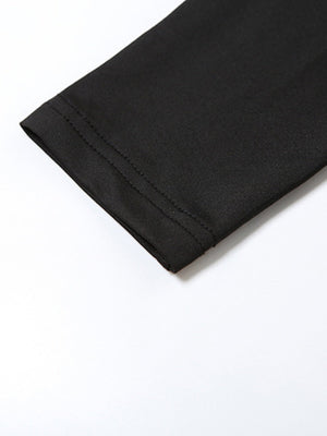 Pleated Sexy Slim Long Sleeve Solid Color Simple Temperament Hip Long Dress