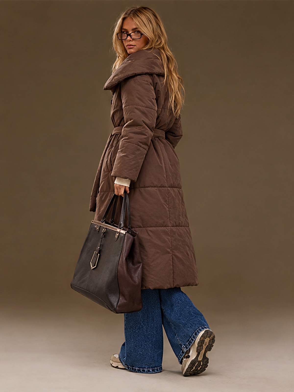Loose-fitting, Casual, Warm, Long Stand-collar Cotton Coat/long Cotton-padded Jacket