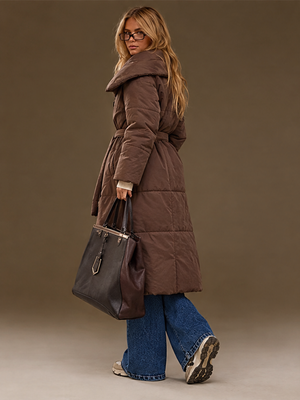 Loose-fitting, Casual, Warm, Long Stand-collar Cotton Coat/long Cotton-padded Jacket